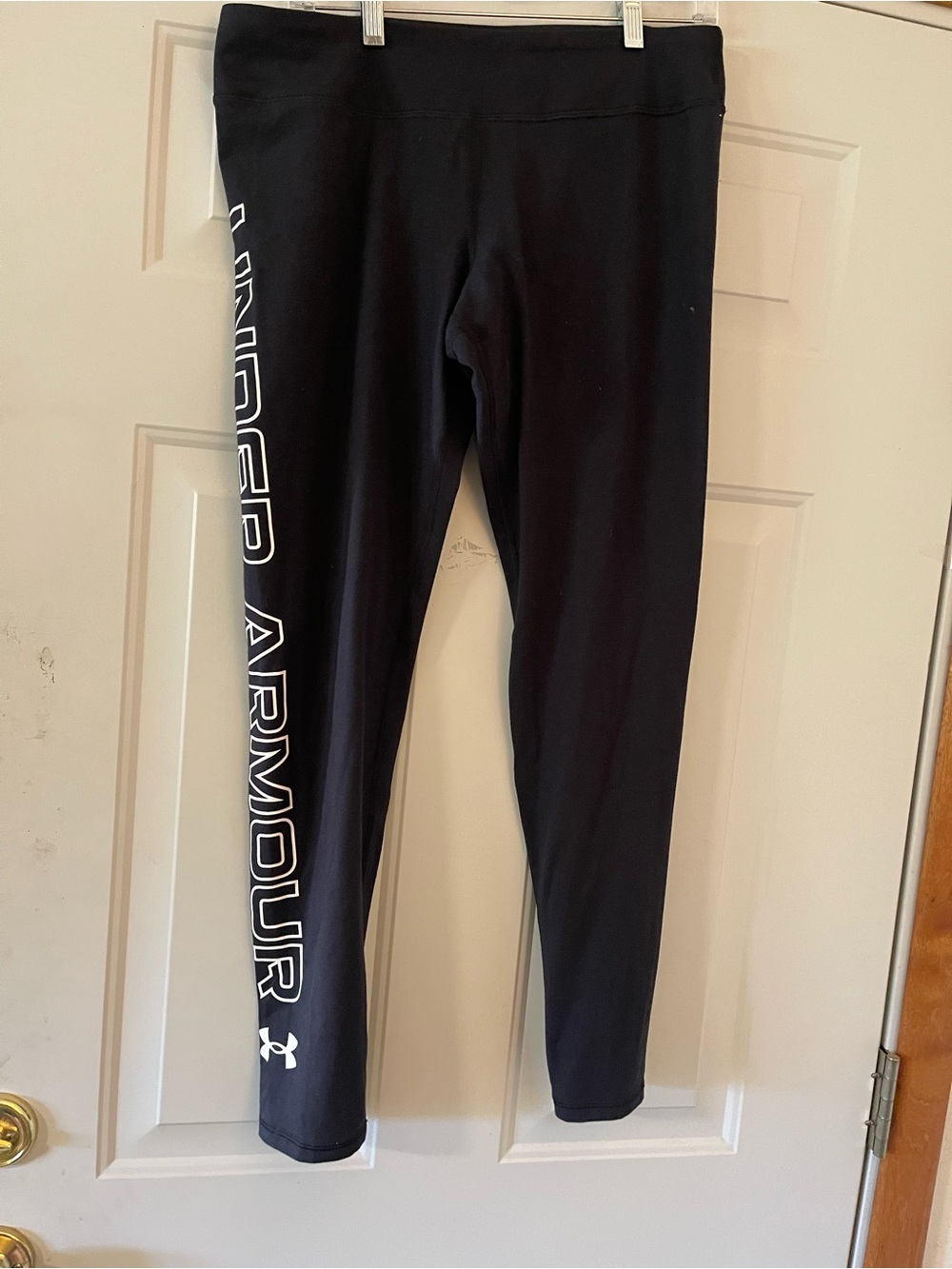 Under Armour Ankle Leggings Womens Large Black Mid Rise Pull On
